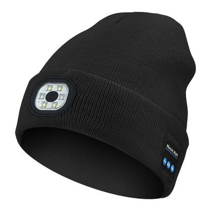 AudioBeam™ 3-in-1 Bluetooth Beanie — Built-In LED Headlamp & Wireless Headphones
