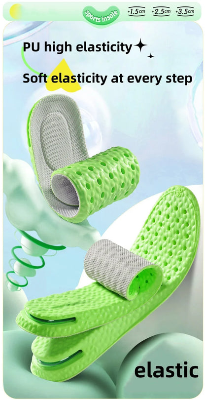 Premium Air Cushion Height Boost Insoles – Breathable, Shock-Absorbing & Odor-Resistant