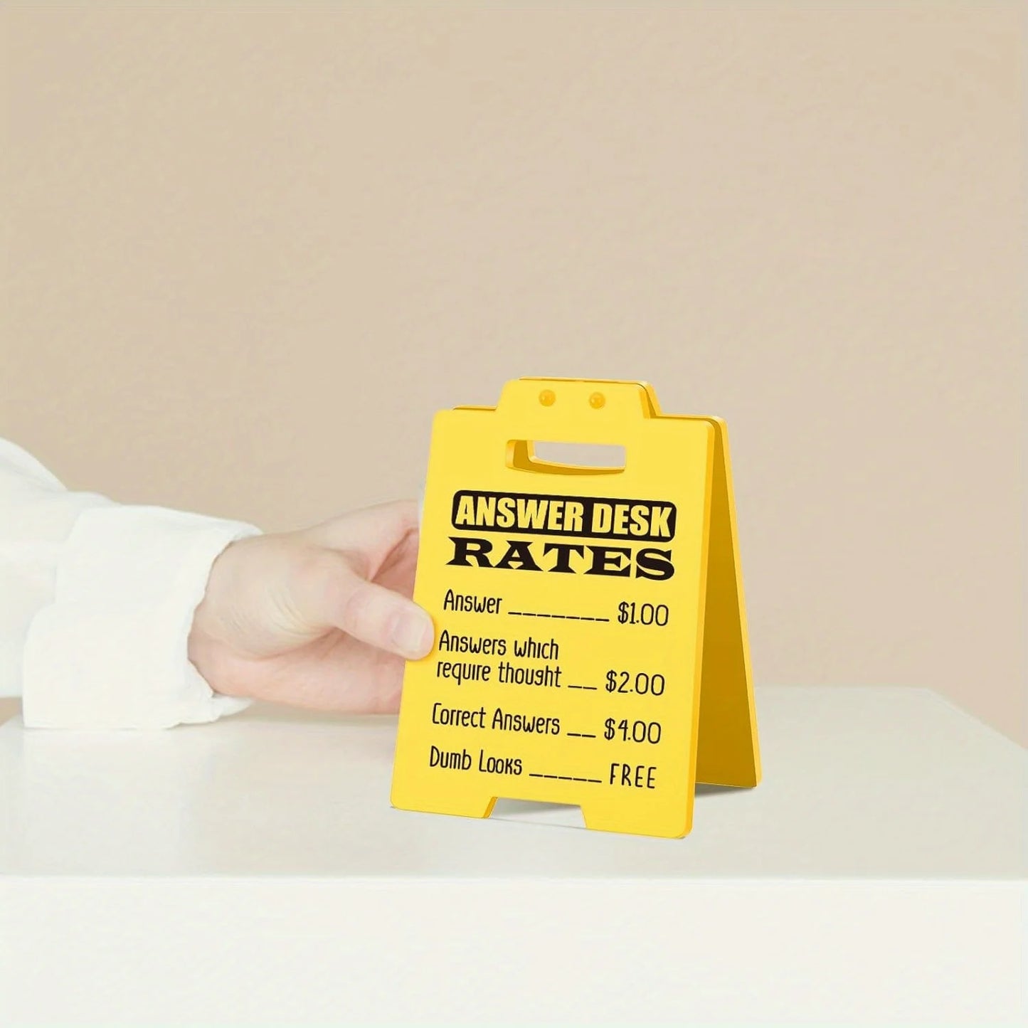 DeskRate™ Funny Answer Rate Desk Sign