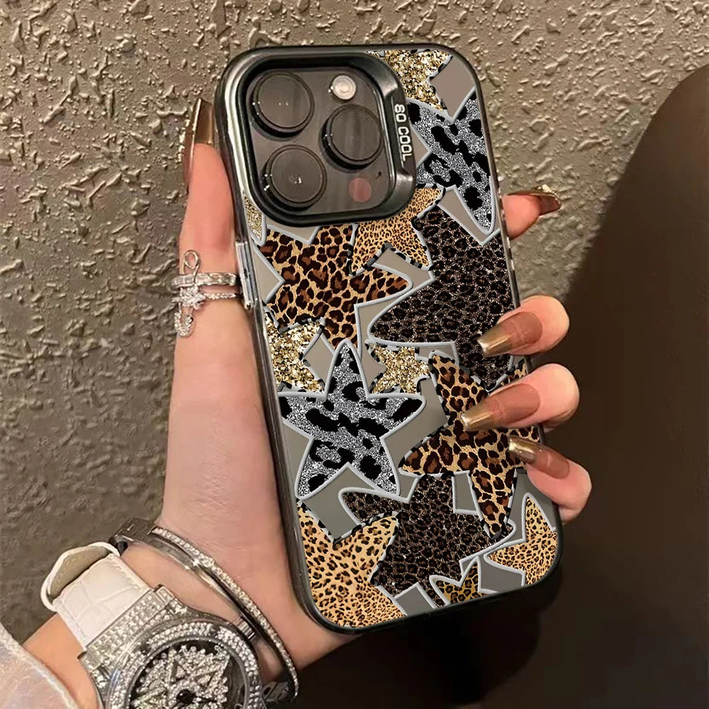Leopard Print Phone Case for iPhone 11–17 Series – Shockproof Bumper Cover