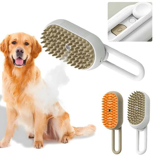FurMist™ 3-in-1 Steam Grooming Brush – De-Shed, Detangle & Relax Your Pet