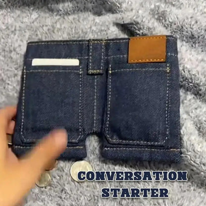 PocketDenim™ Mini Wallet – Foldable Denim Card Holder