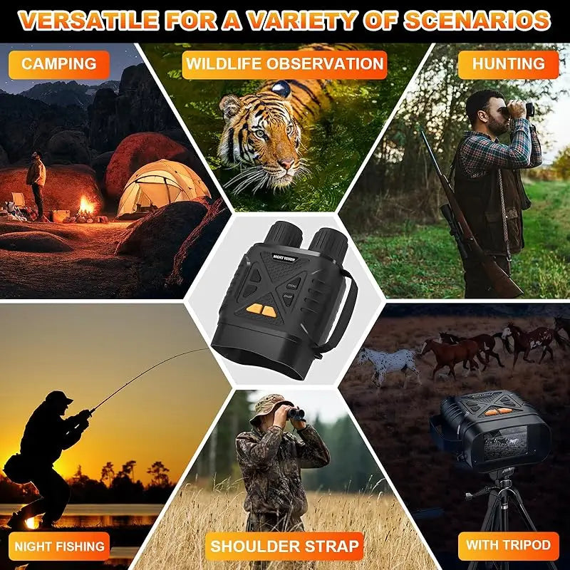 TrailView™ 1080P Night Vision Binoculars – 800m Infrared Range & 2.8” Screen