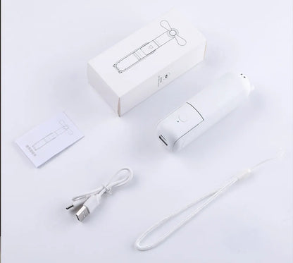 3-in-1 Portable USB Rechargeable Fan – 2000mAh, 3-Speed, Foldable Handheld & Desk Fan with Power Bank
