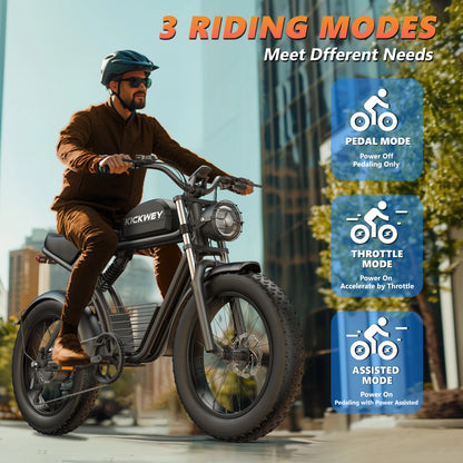Kickwey K7 1500W Electric Bike – 48V 23Ah Fat-Tire All-Terrain E-Bike