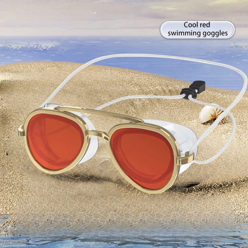 AquaVue™ Retro Sunglass Goggles – Full View Anti-Fog Swim Goggles