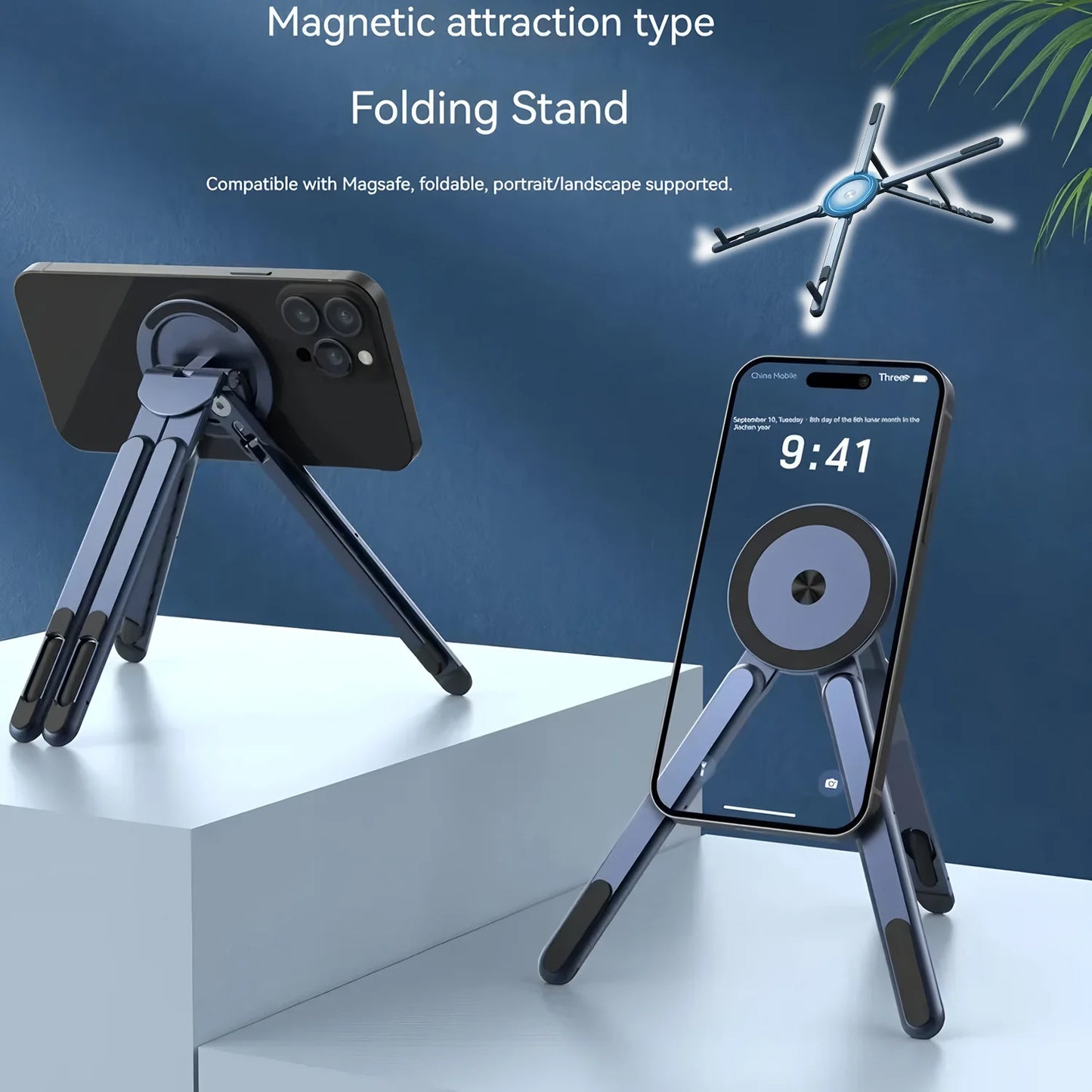 Portable Laptop Stand – Foldable Magnetic Metal Stand