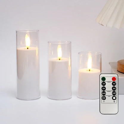 Luméa™ Flameless Candle Set — 3-Piece Remote-Controlled Ambient Candles