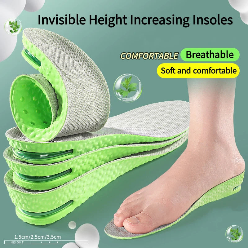 Premium Air Cushion Height Boost Insoles – Breathable, Shock-Absorbing & Odor-Resistant