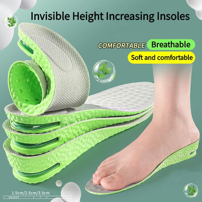 Premium Air Cushion Height Boost Insoles – Breathable, Shock-Absorbing & Odor-Resistant