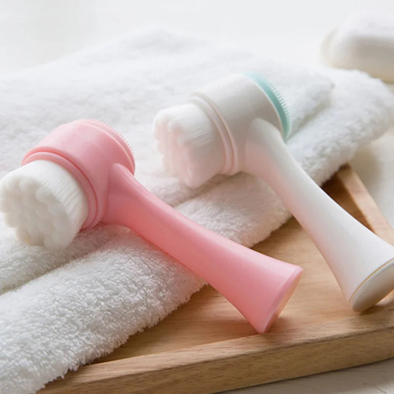GlowDuo™ Double-Sided Facial Cleansing Brush – Deep Clean, Gentle Exfoliation & Relaxing Massage