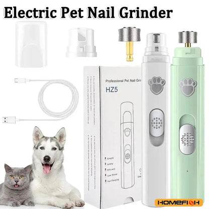 PawlishPro™ Electric Dog Nail Grinder – USB Rechargeable, Low Noise, Painless Pet Nail Trimmer for Small & Large Dogs