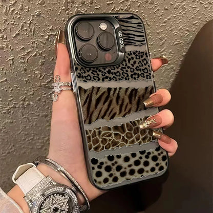 Leopard Print Phone Case for iPhone 11–17 Series – Shockproof Bumper Cover