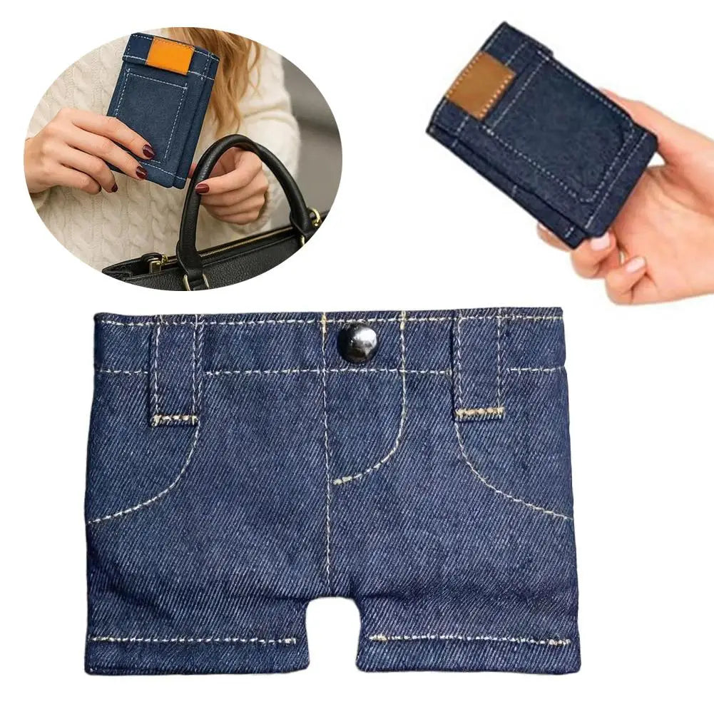 PocketDenim™ Mini Wallet – Foldable Denim Card Holder