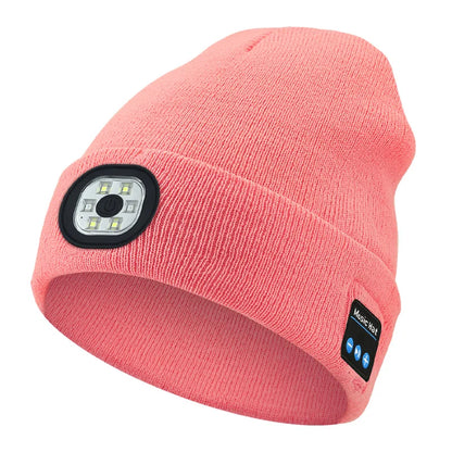 AudioBeam™ 3-in-1 Bluetooth Beanie — Built-In LED Headlamp & Wireless Headphones