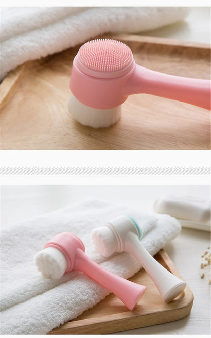 GlowDuo™ Double-Sided Facial Cleansing Brush – Deep Clean, Gentle Exfoliation & Relaxing Massage