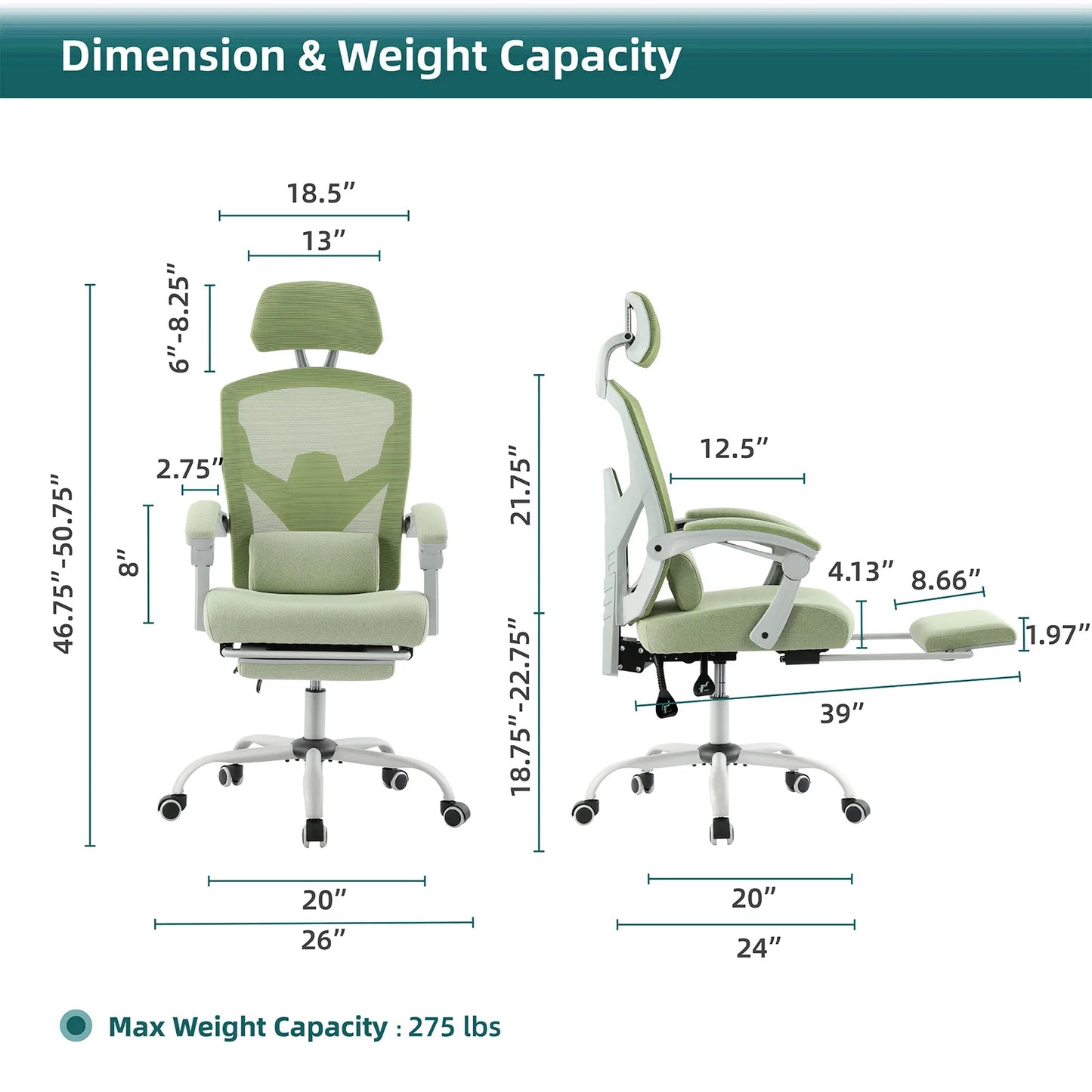 ProComfort™ Ergonomic Reclining Office Chair – High Back Mesh with Lumbar Pillow Support