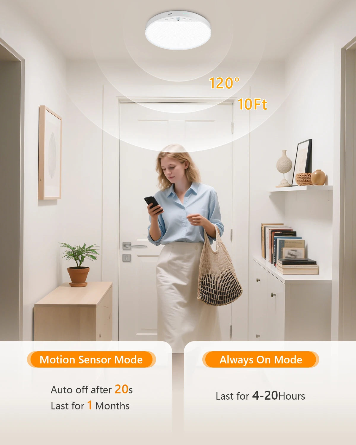 LumaSense™ Magnetic Motion Sensor Ceiling Light