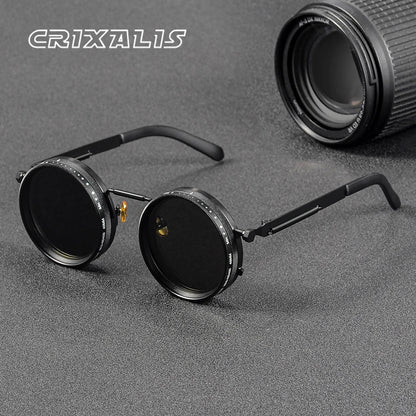 CRIXALIS Polarized Adjustable-Tint Sunglasses (ND9) – UV400 Retro Round Shades