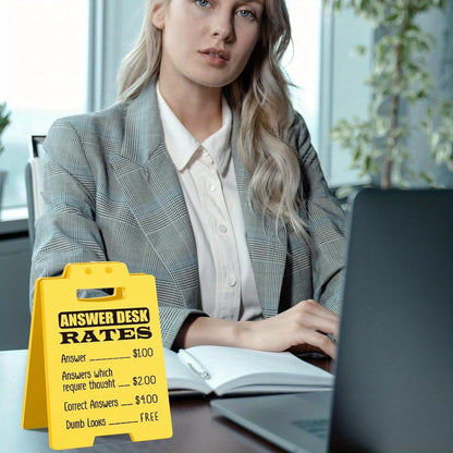 DeskRate™ Funny Answer Rate Desk Sign