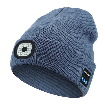 AudioBeam™ 3-in-1 Bluetooth Beanie — Built-In LED Headlamp & Wireless Headphones