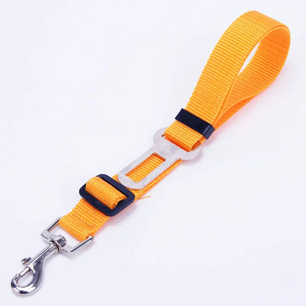 SafeRide™ Adjustable Dog Car Seat Belt – Pet Safety Harness Clip for Cars