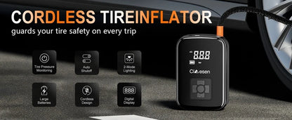 Smart Portable Tire Inflator – Wireless 150 PSI Air Pump