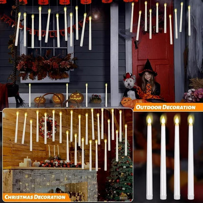 EnchantGlow™ Floating LED Candles with Magic Wand