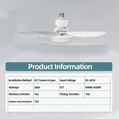 BreezeSocket™ LED Socket Fan Light with Remote
