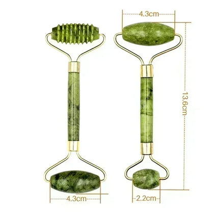Natural Jade Roller & Gua Sha Set – Face, Neck & Eye Massage Tool