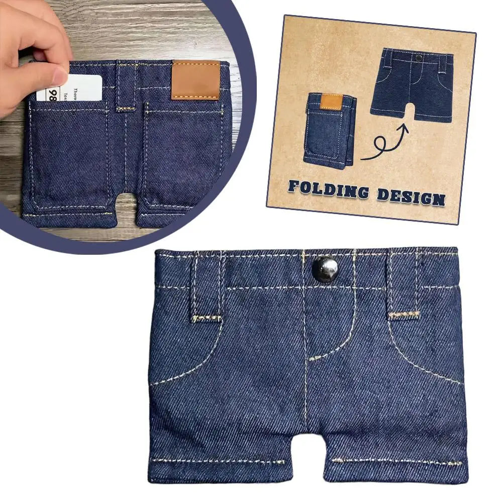 PocketDenim™ Mini Wallet – Foldable Denim Card Holder