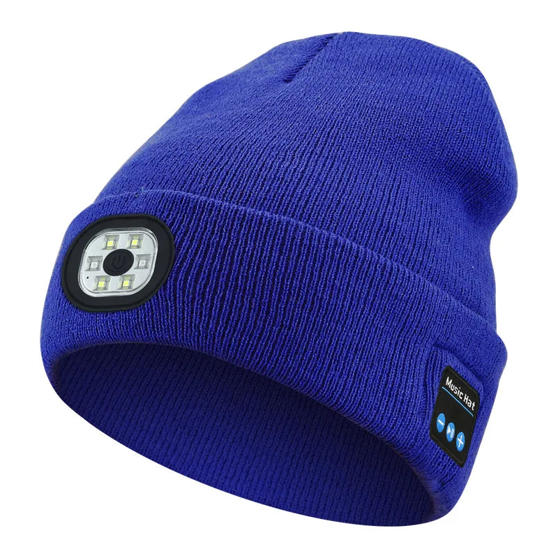 AudioBeam™ 3-in-1 Bluetooth Beanie — Built-In LED Headlamp & Wireless Headphones