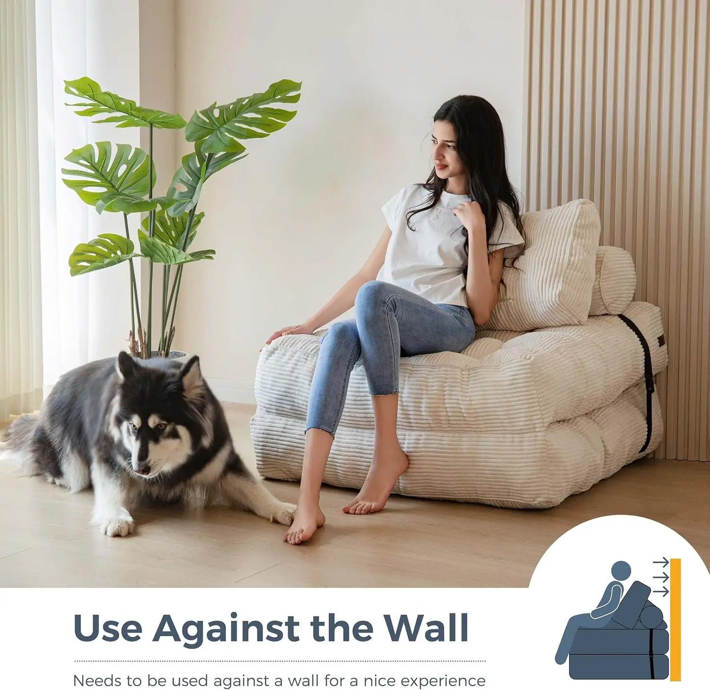 NestLounge™ Convertible Chair Bed – Plush Fold-Out Lounge Chair