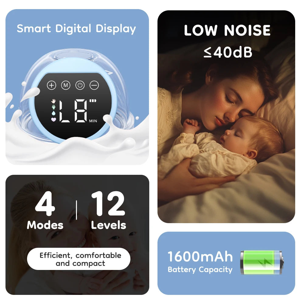 Hands-Free Wearable Breast Pump – Quiet, Portable & BPA-Free