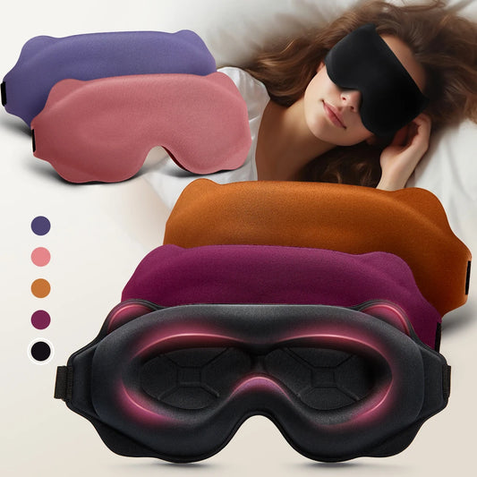 Restora™ 3D Sleep Mask – Soft, Breathable Eye Shade for Travel & Nighttime Use | 100% Light Blocking