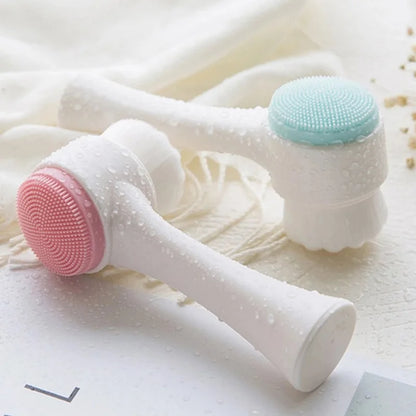 GlowDuo™ Double-Sided Facial Cleansing Brush – Deep Clean, Gentle Exfoliation & Relaxing Massage