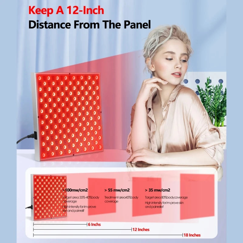 SkinFyx™ LED Red Light Therapy Panel – 225 LEDs for Anti-Aging, Skin Care & Pain Relief