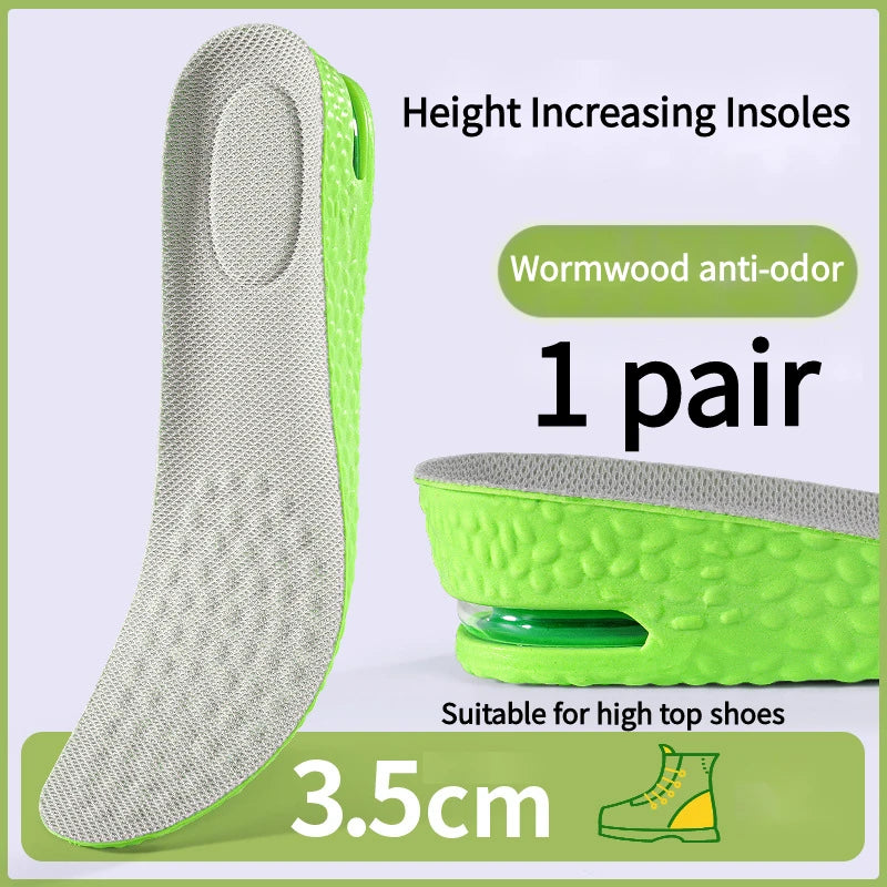Premium Air Cushion Height Boost Insoles – Breathable, Shock-Absorbing & Odor-Resistant
