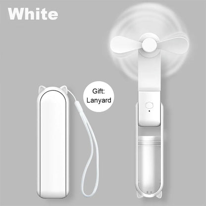 3-in-1 Portable USB Rechargeable Fan – 2000mAh, 3-Speed, Foldable Handheld & Desk Fan with Power Bank