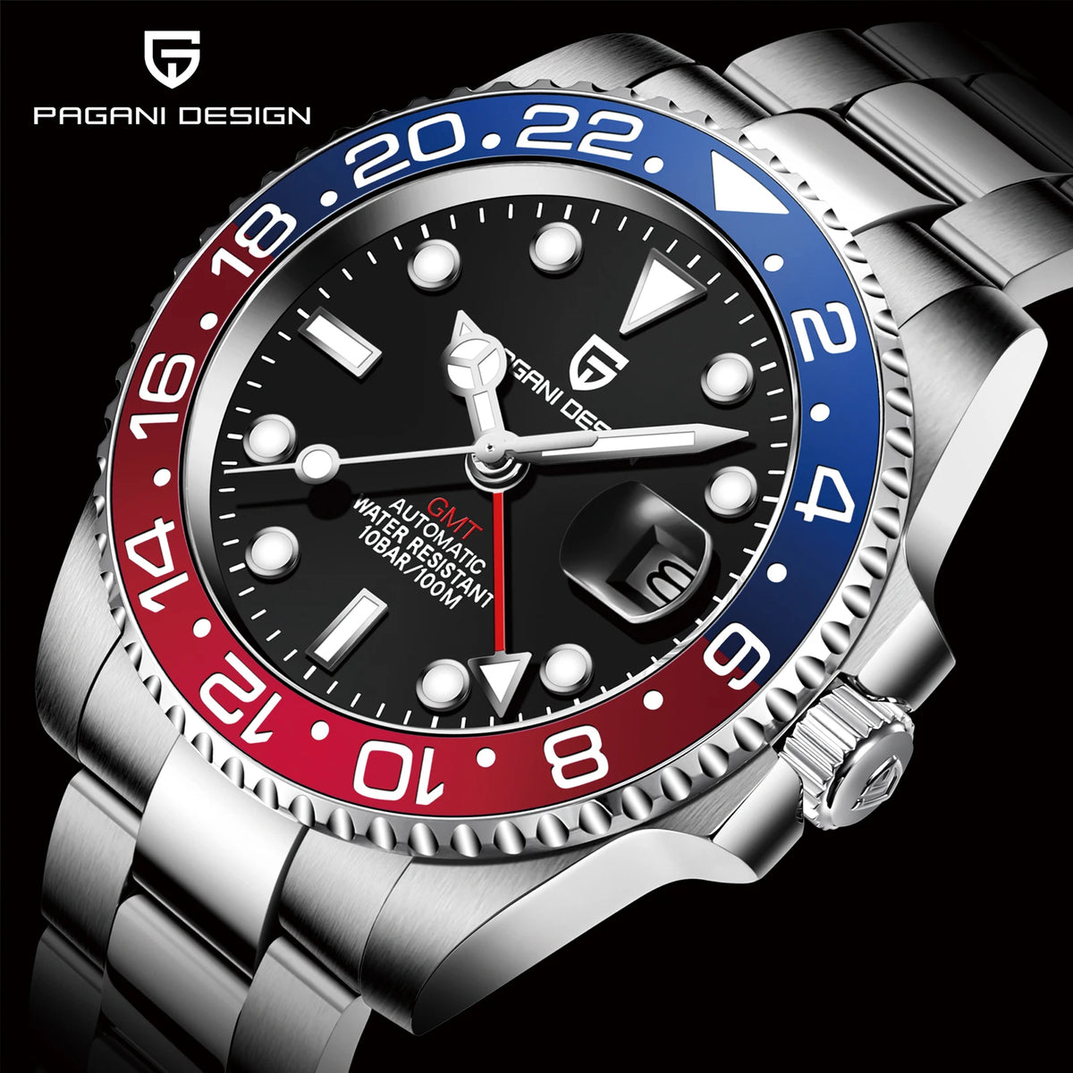 PAGANI DESIGN PD-1662 Automatic GMT Sapphire Watch