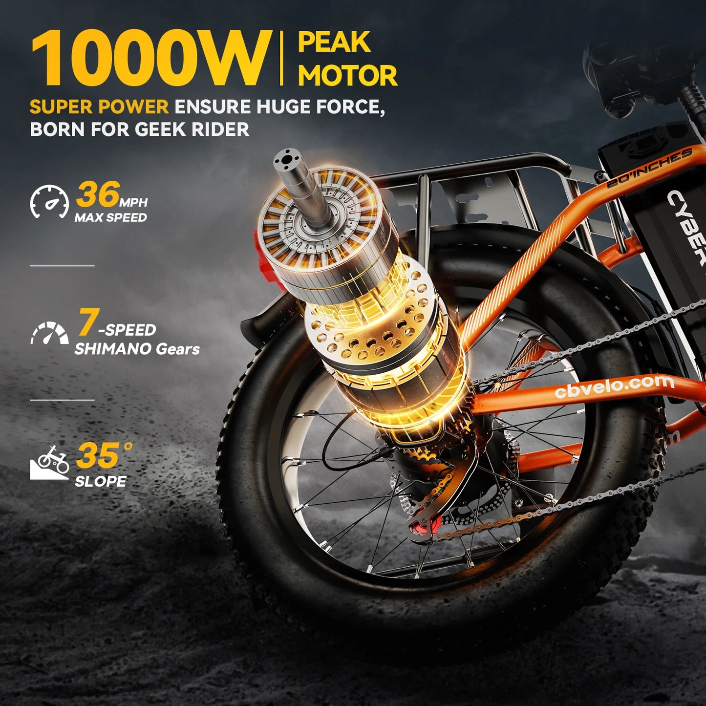 Cybervelo EK4 1000W Folding Electric Bike