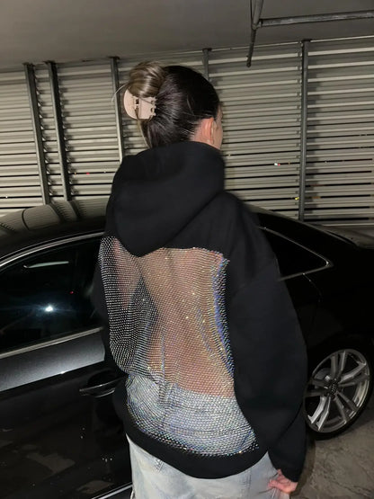 Backless Mesh Hoodie – Lightweight & Breathable Y2K Design