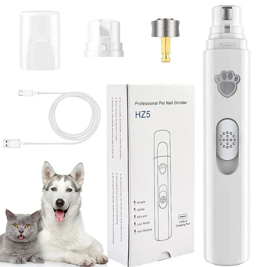 PawlishPro™ Electric Dog Nail Grinder – USB Rechargeable, Low Noise, Painless Pet Nail Trimmer for Small & Large Dogs