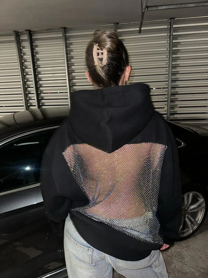 Backless Mesh Hoodie – Lightweight & Breathable Y2K Design