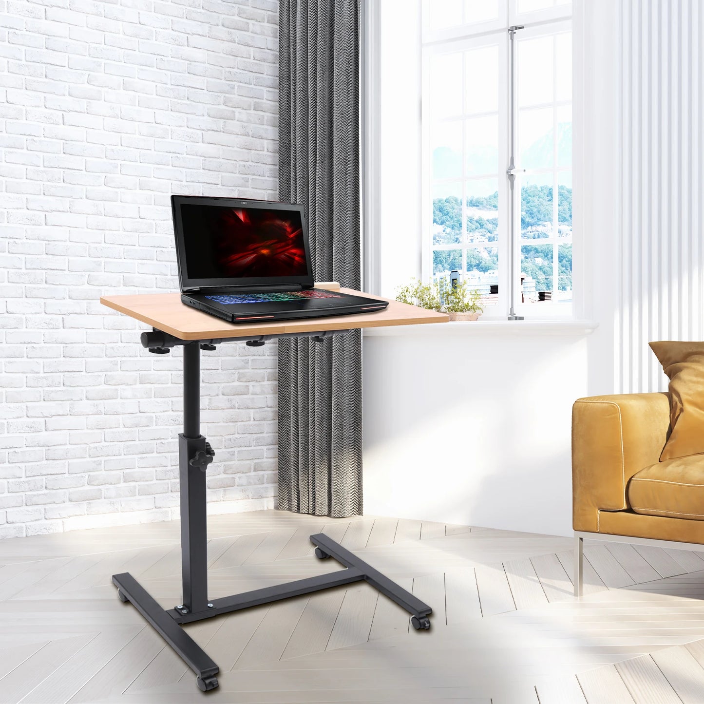 GlideDesk™ – Adjustable Rolling Laptop Desk | Mobile Workstation for Home & Office