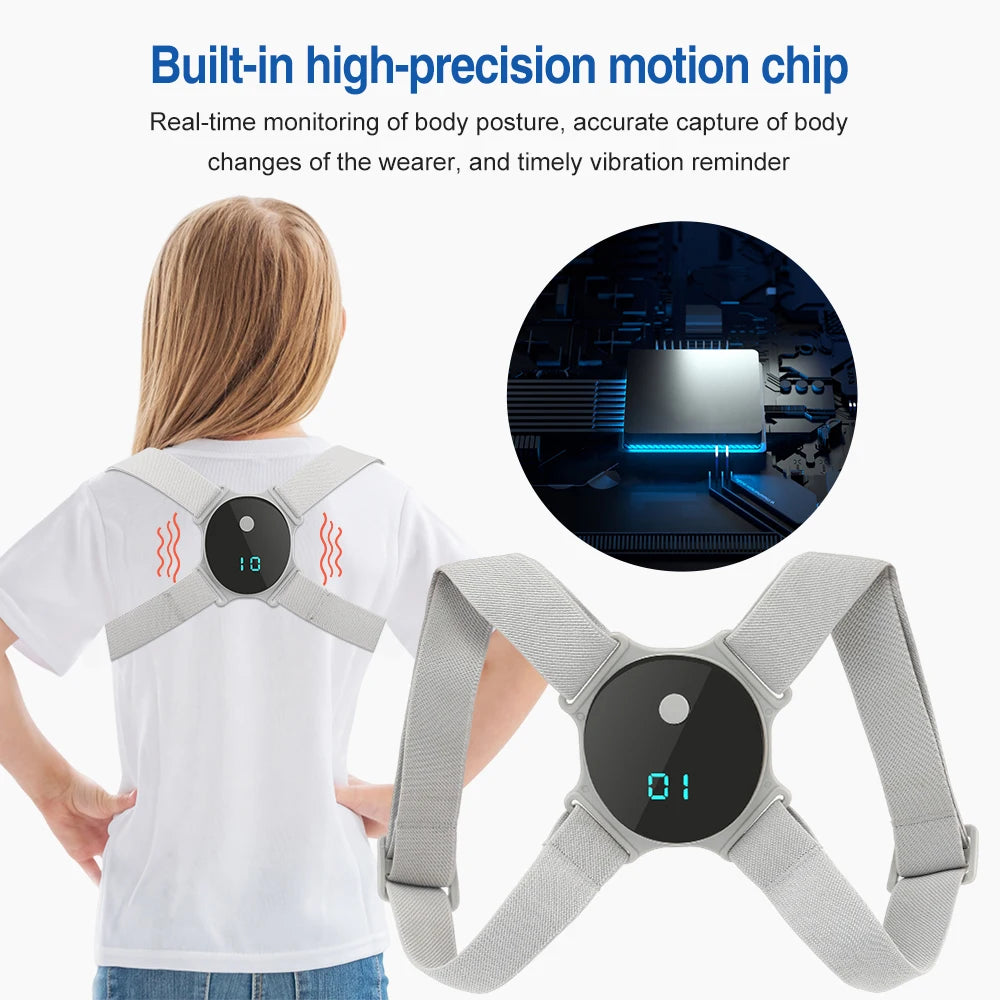 Posture Perfect Smart LCD Back Correction Belt - Adjustable Shoulder Strap for Eye Protection and Comfort