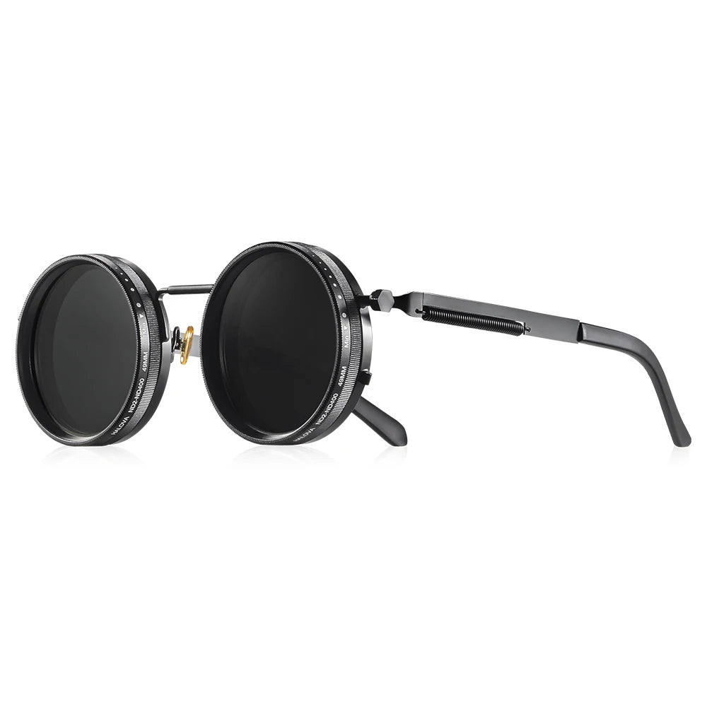 CRIXALIS Polarized Adjustable-Tint Sunglasses (ND9) – UV400 Retro Round Shades