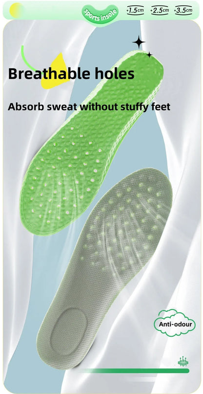 Premium Air Cushion Height Boost Insoles – Breathable, Shock-Absorbing & Odor-Resistant