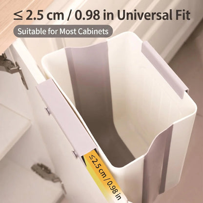Collapsible Hanging Kitchen Trash Can Foldable Trash Can Cabinet Hanging Garbage Small and Convenient Countertop Rubbish Bin Kitchen Bathroom Accessories Home(11L )