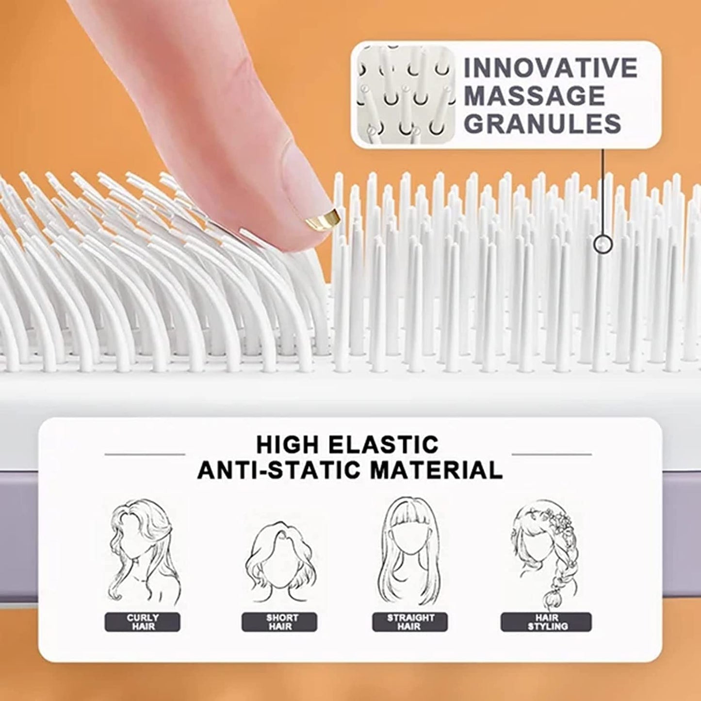 Revolutionary 4-in-1 Self-Cleaning Hair Brush - Anti-Static Massage Comb with Scalable Rotating Design